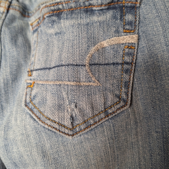 American Eagle Outfitters Slim Boot Stretch Sandblast Low Rise Jeans Sz 2 Short - Picture 6 of 9